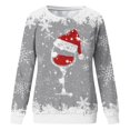 thumbnail image 4 of Besolor Chandail à Col Rond de Noël pour Femmes, Imprimé de Verre de Vin, Manches Longues, Chandails Mode, Hauts Graphiques Flocon de Neige, 4 of 4