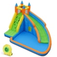thumbnail image 1 of Gymax Inflatable Water Park Bounce House Climbing Wall Splash Pool w/480W Blower, 1 of 9