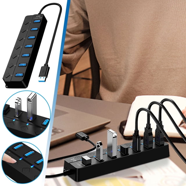 Usb 3.0 Hub,-Port Hub 3.0 Hub Four-Port Expander Usb Computer Splitter,Usb Hub for Laptop,Usb Splitter for Laptop,Usb Expander Hub
