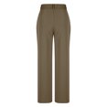 thumbnail image 4 of Timegard Womens Formal Pants Elastic High Waist Straight Leg Solid Color Office Work Lounge Pants Pockets, 4 of 4