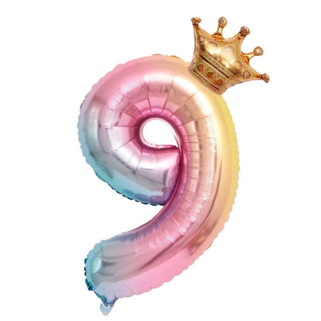 Birdeem Crown Number Foil Balloons Number Ballon Happy Birthday Party Decoration 32 Inch