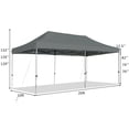 thumbnail image 2 of Gymax Abri-Soleil Pliant 10'x20 Pieds à Déploiement Rapide, Robuste, Ajustable avec Sac, Gris, 2 of 10