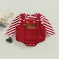 thumbnail image 2 of Baby Girls Jumpsuit Outfit Striped Long Sleeve Tops and Rompers Set, 2 of 8