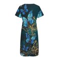 thumbnail image 5 of Robes d'Été Grande Taille pour Femmes 2024 Décontractées à Manches Courtes à Col en V Robe Imprimée Robe Ample Économisez jusqu'à 65 % de Rabais!, 5 of 5