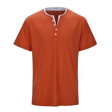 BOBOGOJP Men's Oversized Cotton T-Shirts Short Sleeve Casual Sport Tshirt (Orange,4XL)