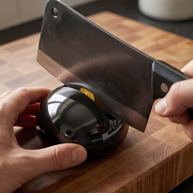 EGNMCR Kitchen Gadgets Mini Small Round Ball Suction Cup Knife Sharpener Tool Household Kitchen Knife And Scissors Sharpening Tool Fast Sharpener For Blades Portable E Asy Use Plasti c grinding stone
