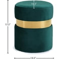 thumbnail image 4 of Meridian Furniture Hailey Contemporary Velvet Ottoman/Stool in Green, 4 of 8