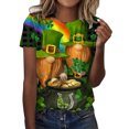 thumbnail image 1 of QIPOPIQ T-Shirts à Manches Courtes pour Femmes à Col Rond T-Shirts de la Saint-Patrick Hauts T-Shirt Shamrock T-Shirt Vert Tunique T-Shirts de la Saint-Patrick Imprimés T-Shirts à Col Rond pour Dames T-Shirts de Fête T-Shirts Graphiques Aubaines, 1 of 4