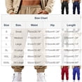 thumbnail image 3 of Lovzfmll Men's Retro Striped Fleece Joggers, Solid Color Base, Heavy Pile, Drawstring Waist, Pockets for Warmth Red, 3XL, 3 of 9