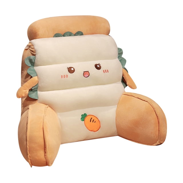 KER Bed Backrest Pillow For Sitting Up In Bed Reading Pillow With Arms Lumbar Support Cushion For Sofa Chair Floor & Student Dorm