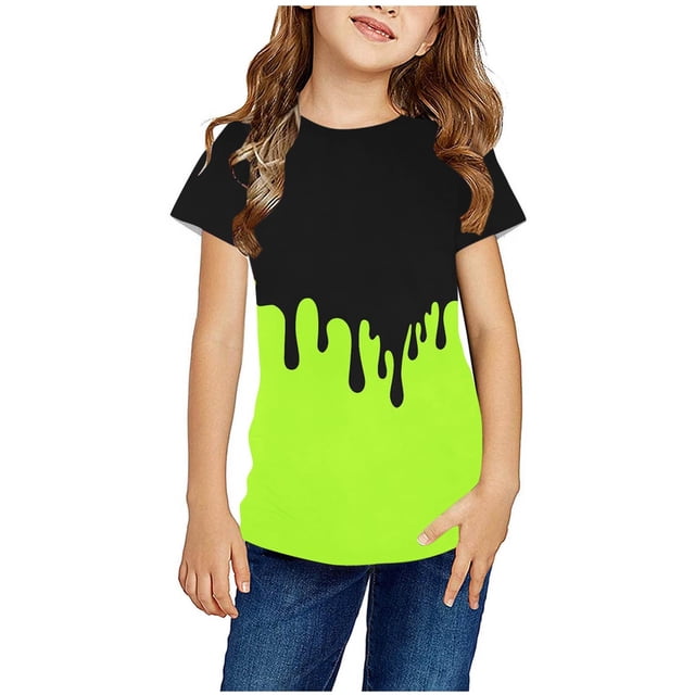 Meichang T-Shirts pour Enfants T-Shirts à Manches Courtes T-Shirts Tendance à Col Rond T-Shirts Hauts Coupe Ample Décontractés T-Shirts pour la Fête des Mères pour Garçons et Filles de 3 à 14 Ans