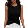 thumbnail image 1 of Timegard Débardeurs pour Femmes Sans Manches Couleur Unie Confortable Col Ras du Cou T-Shirt Basique Coupe Décontractée Chandails Été, 1 of 7