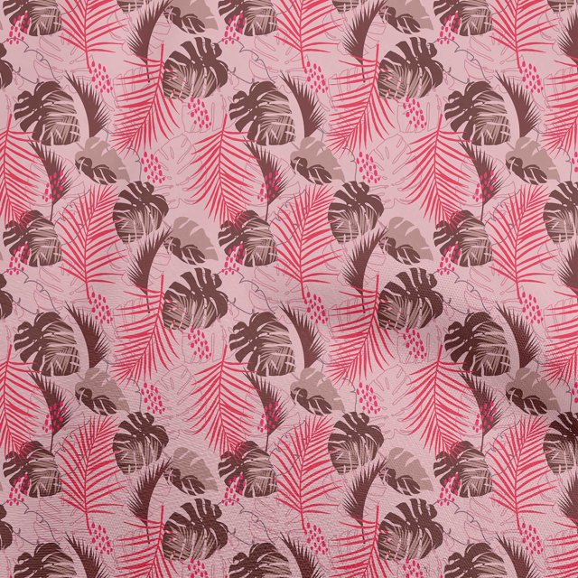 oneOone Tissu Flex Coton Rose Feuille Tropicale Matériel de Robe Tissu Imprimé Tissu au Mètre 40 Pouces de Large