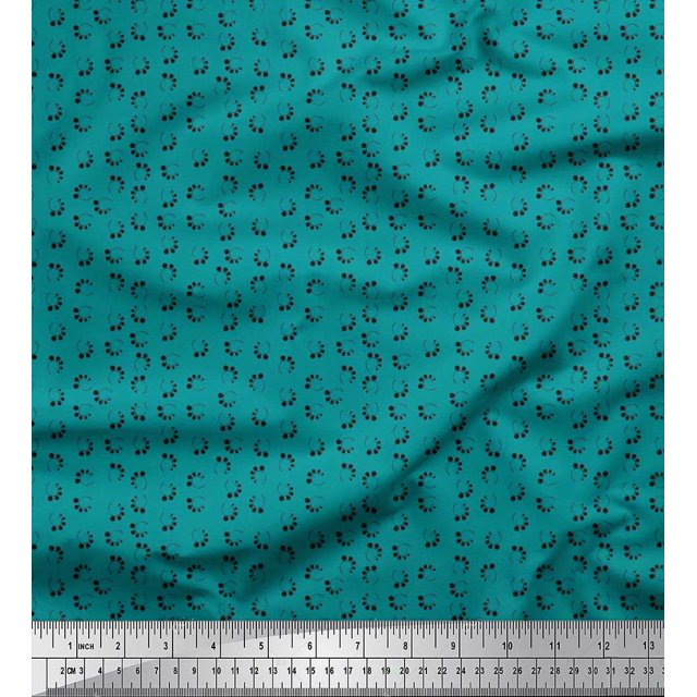 Soimoi Moss Georgette Fabric Dots Shirting Decor Fabric Printed Yard 42 Inch Wide