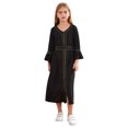 thumbnail image 1 of Lejafay Robe Décontractée à Manches Longues pour Filles, Tenue de Danse d'Église de Louange, Robes Musulmanes, Noir 160, 1 of 6