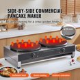 thumbnail image 2 of KFFKFF Dual Crepe Station, 16" Electric Model, 3400W Power, Smooth Stainless Surface for Pancakes, Circular Design, Desktop Use, Adjustable Heat, 2 of 9