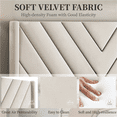 thumbnail image 4 of FullFurnique Upholstered Platform Bed Frame with Wooden Slat Support, Full, Beige, 4 of 9