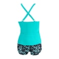 thumbnail image 4 of Womens Bathing Suits Tankini 2026 Trendy Modest Deep V Neck Crossover Top with Swim Shorts Two Piece Bathing Suits for Women, 4 of 5