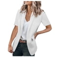 thumbnail image 1 of TIMIFIS White Blazer Cardigan for Women Short Sleeve Open Front Cardigan Solid Color Jacket Work Office Blazer Outfall Business Clothes, 1 of 4