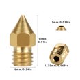 thumbnail image 3 of kurtrusly 3D Printer Nozzle Brass Extrude Head Mini Portable Brass Nozzle Firm Printer Thread, 1.0mm/1.75mm, 3 of 9