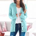 thumbnail image 1 of Women Winter Sweater Cardigan Long Sleeve Open Front Button Down Knitwear Coat With Pocket, 1 of 5
