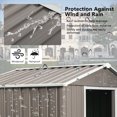 thumbnail image 4 of Homy Casa 6x5 ft Outdoor Metal Storage Shed with Lockable Doors for Backyard & Garden, Grey, 4 of 6