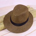 thumbnail image 1 of New Summer Men Straw Panama Hat Handmade Beach Cap Travel Sunhat, 1 of 8