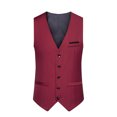 thumbnail image 2 of EGNMCR Débardeurs Homme Homme Uni Mode Rétro avec Poches Bouton Col en V Débardeurs Hauts Blouse, 2 of 9