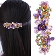 thumbnail image 1 of Women Rhinestone Hair Clip Flower Decor Butterfly Hair Barrette French Barrette, 1 of 10