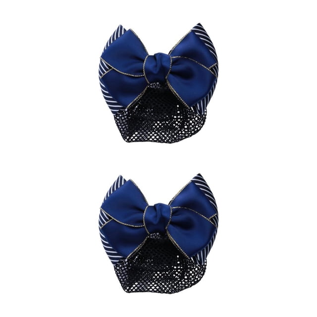 Decodeary Professional Hair Plate Mesh Pocket Practical Snood Net Elegant And Professional Thick stripes-gold 2Set