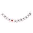 thumbnail image 1 of SHISUYAN JUST MARRIED Wedding Banner Set with Silk Ribbons for Bridal Decoration 11 Pieces 4.7x5.3 Inch, 1 of 8