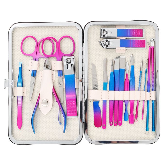 15pcs Nail Clippers Kit Manicure Pliers Kit Stainless Steel Nail Scissors Grooming Kit