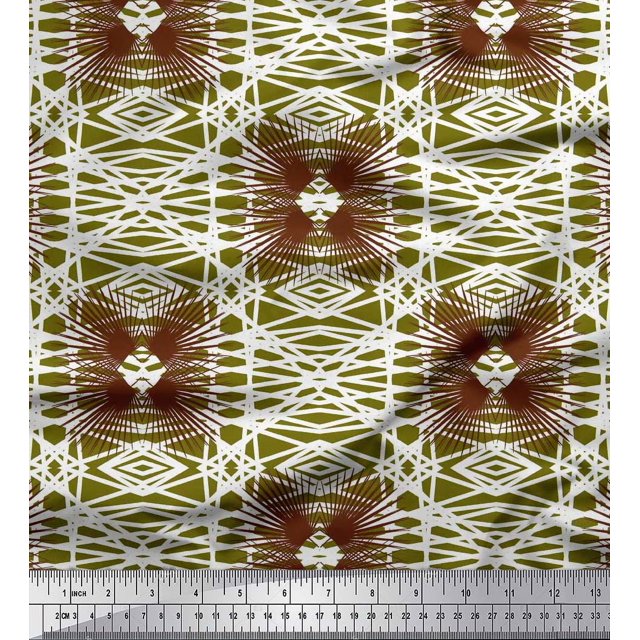 Soimoi Rayon Fabric Check & Geometric Fabric Prints by Yard 56 Inch Wide