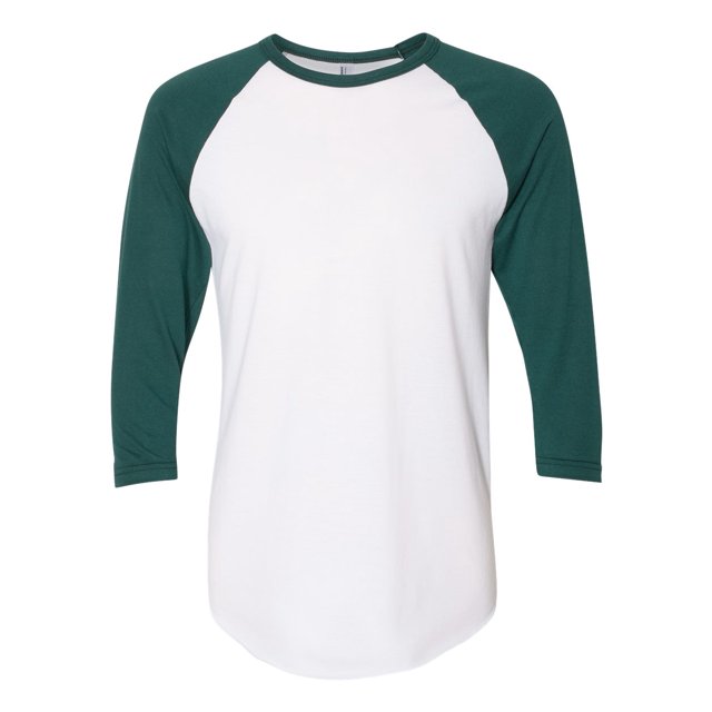 5050 Raglan T-Shirt à Manches Trois-Quarts, 2XL, WhiteForest