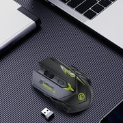Czzoypi Wireless Bluetooth Mouse, 2.4G Wireless Gaming Mouse with 6 DPI Buttons, Type-C Fast Charging Office Mouse 3600DPI, Rechargeable Silent Ergonomic Computer Laptop PC Accessories, Black