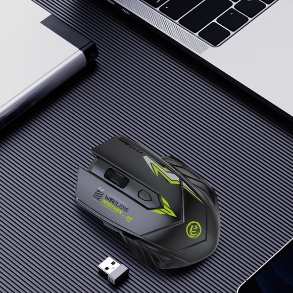 Czzoypi Wireless Bluetooth Mouse, 2.4G Wireless Gaming Mouse with 6 DPI Buttons, Type-C Fast Charging Office Mouse 3600DPI, Rechargeable Silent Ergonomic Computer Laptop PC Accessories, Black