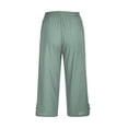 thumbnail image 4 of Mode Femmes Été Décontracté Ample Poches Taille Élastique Pantalon Uni Pantacourts, 4 of 6