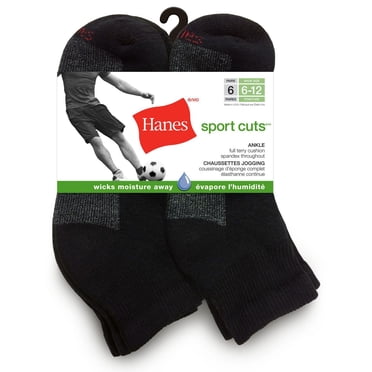 Hanes emballage de 6 Sport Cuts Chaussettes Jogging pour hommes