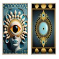 thumbnail image 2 of Designart "Radiant Eye Captures the Beholder II" Modern Abstract Framed Wall Art Set Of 2 - Traditional Blue Frame Gallery Set For Office Decor, 2 of 6