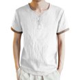 thumbnail image 1 of BOBOGOJP Chemises Classiques à Manches Courtes pour Hommes Coupe Régulière T-Shirt à Col Rond (Blanc,4TG), 1 of 4