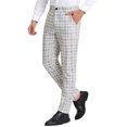thumbnail image 4 of INSPIRE CHIC Work Pants for Men Plaid Business Formal Prom Checked Trousers 34 Blue Pink, 4 of 7