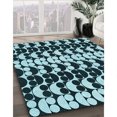 thumbnail image 3 of Ahgly Tapis Rectangulaire Lavable en Machine Intérieur Transitionnel Vert Sarcelle Profond, 4 Pieds x 6 Pieds, 3 of 7