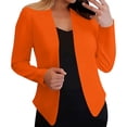 thumbnail image 2 of Women's Solid Color V-Neck Long Sleeve Casual Blouse Top Polyester Suit Jacket for Fall and Spring, 2 of 6