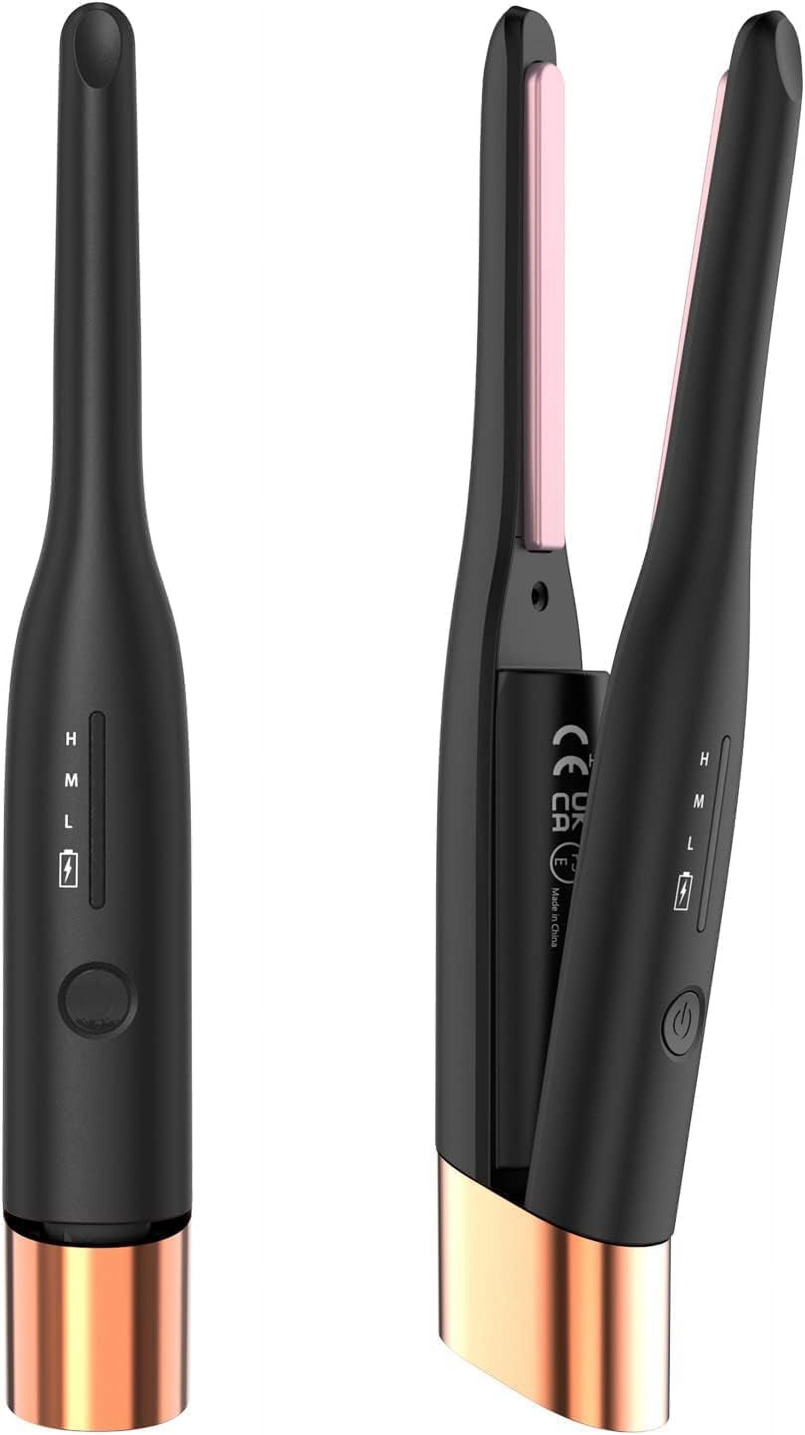 Pencil Straighteners, 3/10 Inch Cordless Hair Straighteners with 4800mAh Battery, 3 Heating Modes, Mini Hair Straightener for Short Hair & Beard and Pixie Cut, 2 in 1 Hair Straightener and Curler