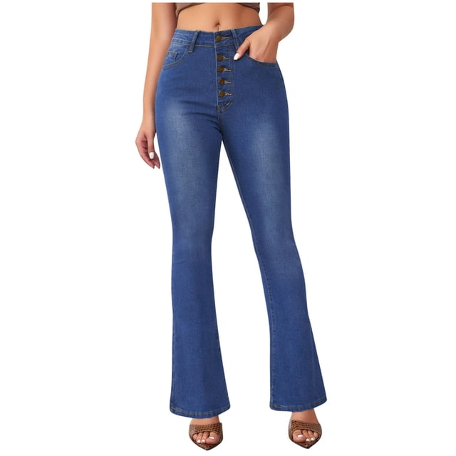 Birdeem Jeans for Women Womens High Waisted Denim Pants with Slight Flares