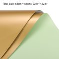 thumbnail image 2 of Unique Bargains Double Sided Color Flower Wrapping Paper Light Green+Gold 22.8'x22.8' Waterproof 20 Pack, 2 of 5