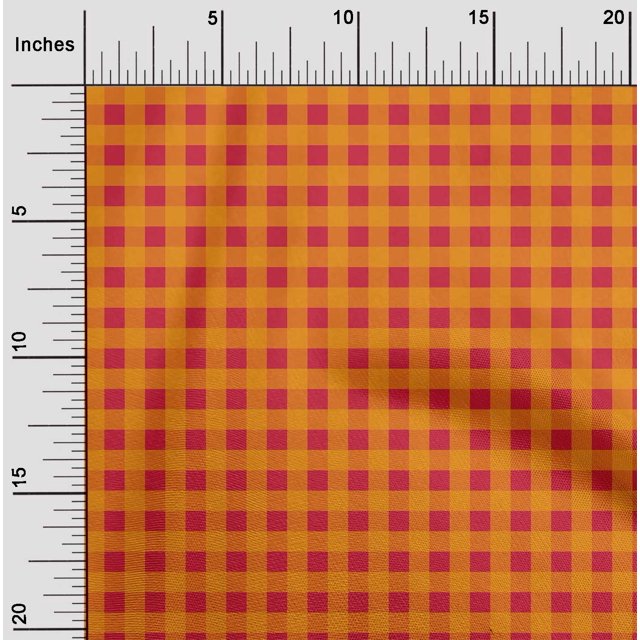 oneOone Cotton Cambric Fabric Gingham Check Print Sewing Fabric BTY 56 Inch Wide