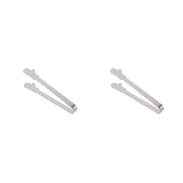 Decodeary Pince Alimentaire en Acier Inoxydable Servant des Clips de Cuisine Buffet Domestique Réutilisables en Plein Air Restaurant Tong Type 4 2Set