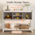 thumbnail image 3 of RoyalCraft Console d'Entrée Style Ferme en Bois avec Étagères de Rangement, Blanc, 3 of 9