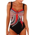 thumbnail image 1 of GZWYHT Maillots de Bain une Pièce pour Femmes Maillot de Bain Femme Femme Dos Nu Imprimé Tenue de Plage Maillot de Bain une Pièce Ensemble Bikini Maillots de Bain pour Femmes aux Formes Maillot de Bain pour Femme Rouge TTG, 1 of 5